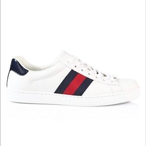 GUC Men’s Gucci GG Stripe Tennis Sneakers